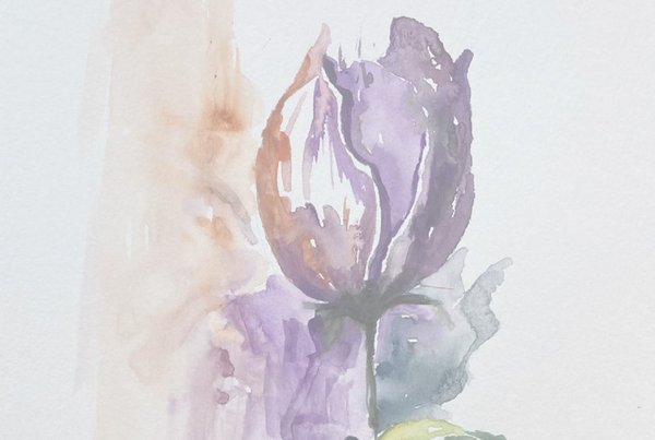 uma flor pintada em aguarela