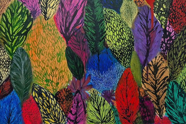 desenho de bosque colorido