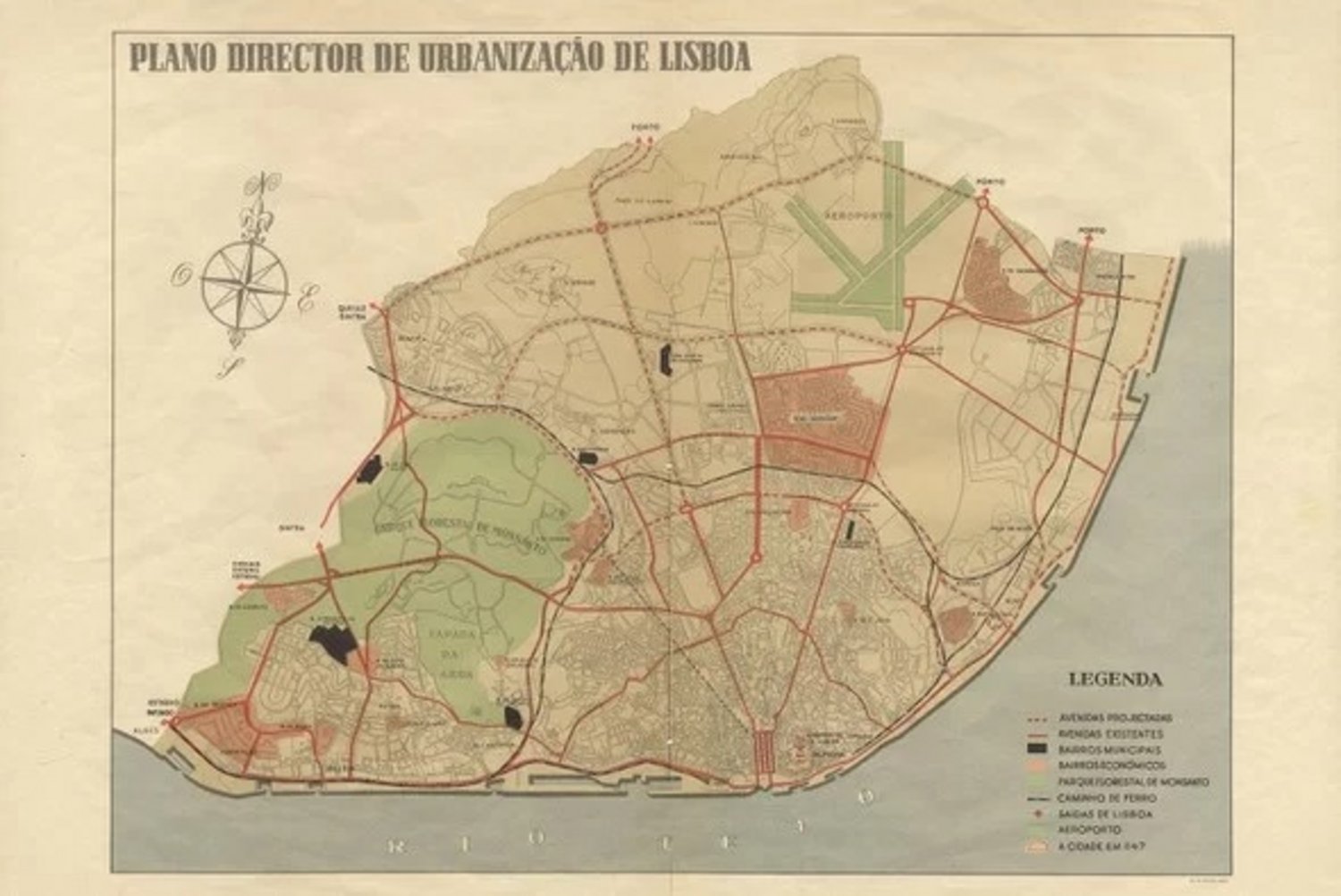 Plano Geral de Urbanização e Expansão de Lisboa - PGUEL (Etienne de Groer) - 1948