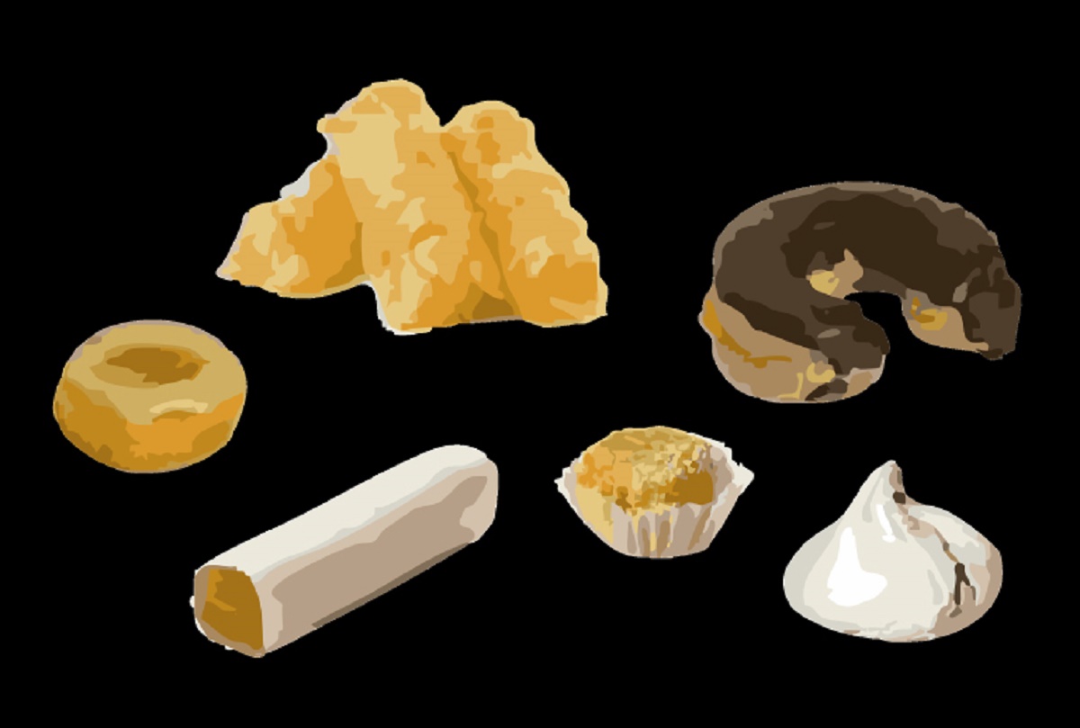 ilustração com vários doces